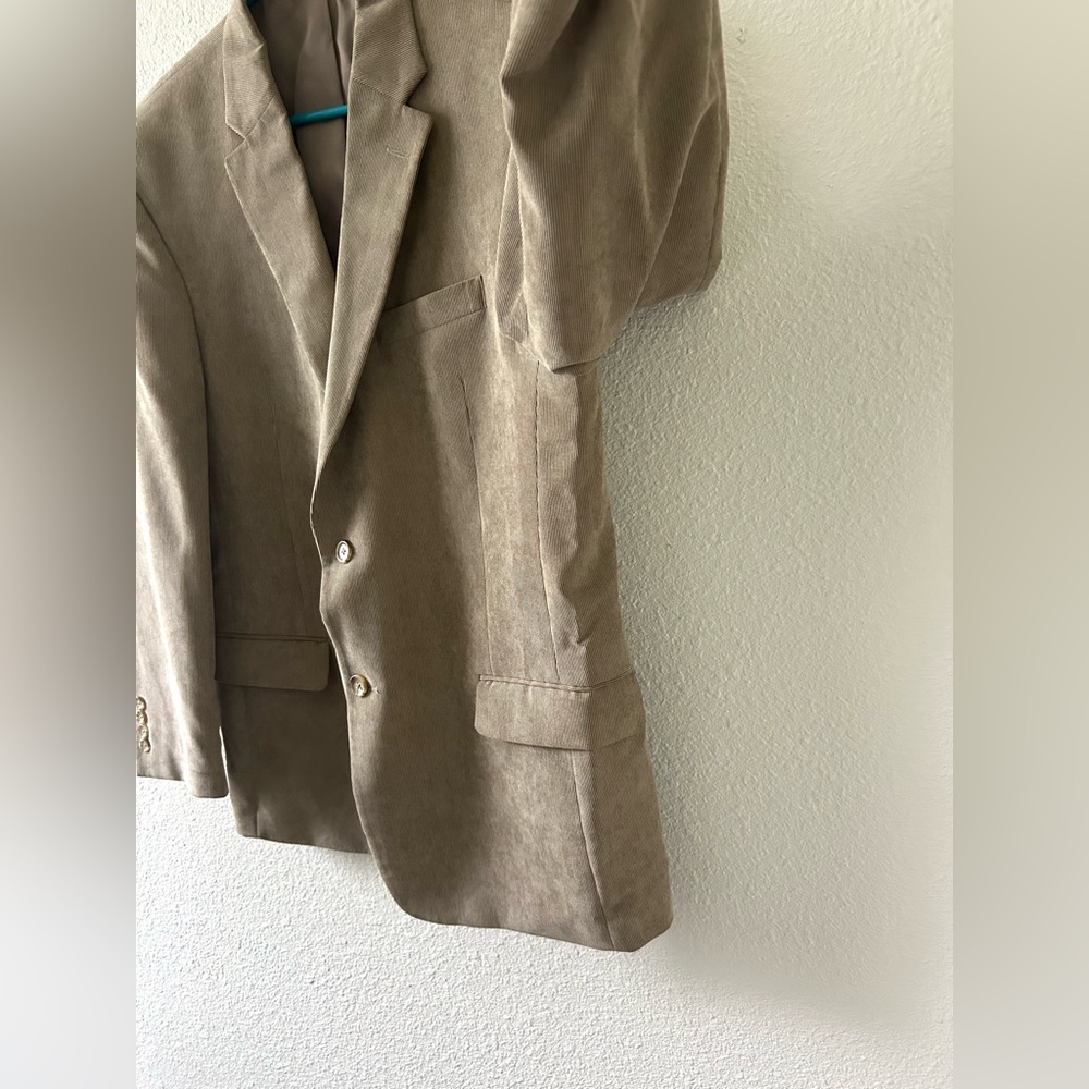 Pronto Uomo Tan Textured Blazer Sport Coat Mens Classic Button Front Jacket - Picture 3 of 10